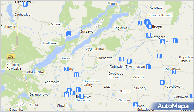 mapa Marszewo gmina Kleczew, Marszewo gmina Kleczew na mapie Targeo