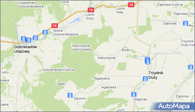 mapa Marynopole, Marynopole na mapie Targeo