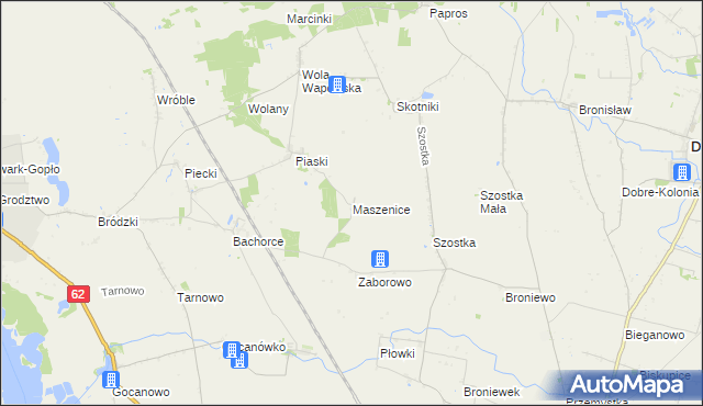 mapa Maszenice, Maszenice na mapie Targeo