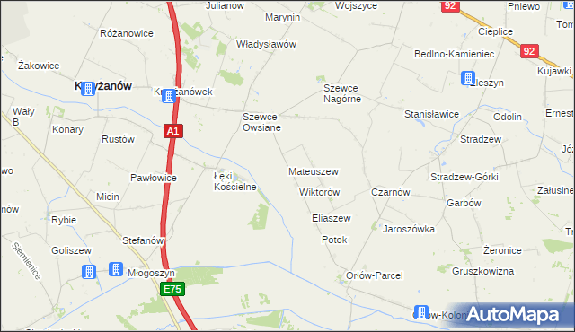 mapa Mateuszew, Mateuszew na mapie Targeo