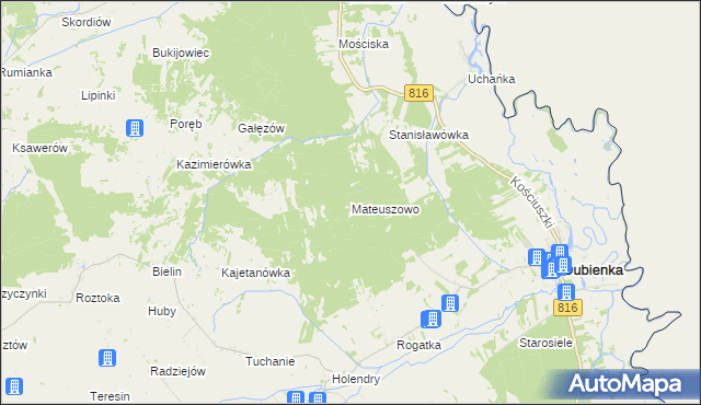 mapa Mateuszowo, Mateuszowo na mapie Targeo