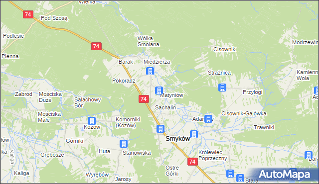 mapa Matyniów, Matyniów na mapie Targeo