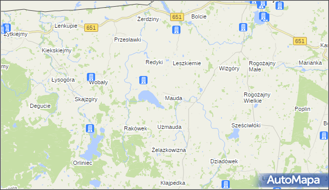 mapa Mauda, Mauda na mapie Targeo