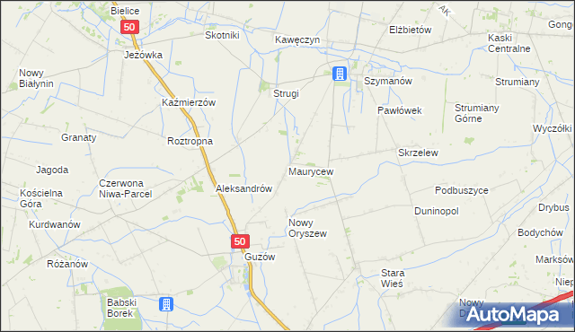 mapa Maurycew, Maurycew na mapie Targeo