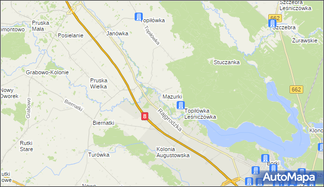 mapa Mazurki, Mazurki na mapie Targeo