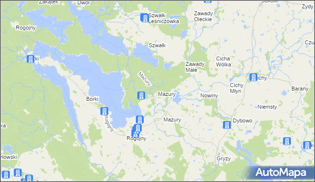 mapa Mazury gmina Kowale Oleckie, Mazury gmina Kowale Oleckie na mapie Targeo