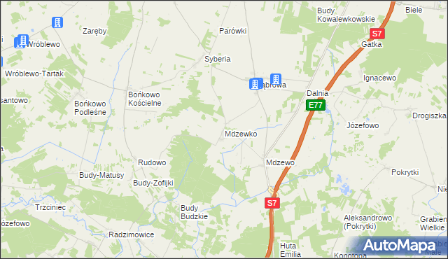 mapa Mdzewko, Mdzewko na mapie Targeo