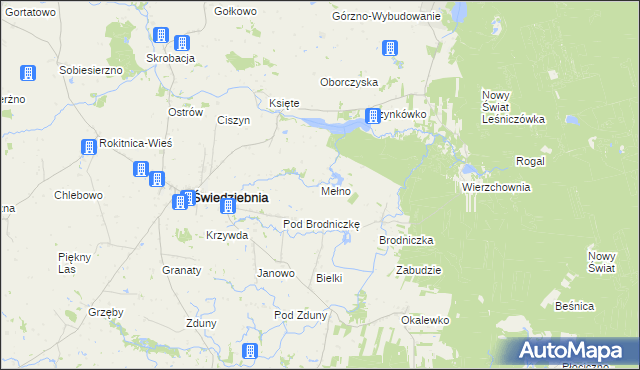 mapa Mełno gmina Świedziebnia, Mełno gmina Świedziebnia na mapie Targeo