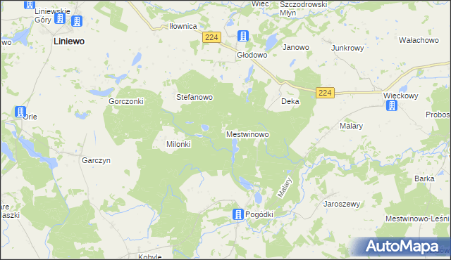 mapa Mestwinowo, Mestwinowo na mapie Targeo