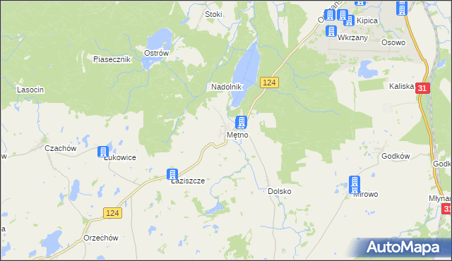 mapa Mętno, Mętno na mapie Targeo