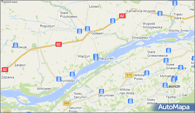 mapa Miączynek, Miączynek na mapie Targeo