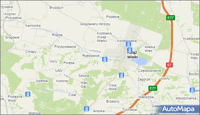 mapa Mianocice, Mianocice na mapie Targeo