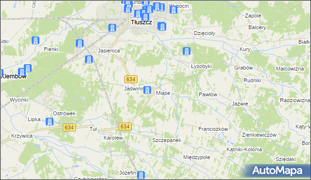 mapa Miąse, Miąse na mapie Targeo