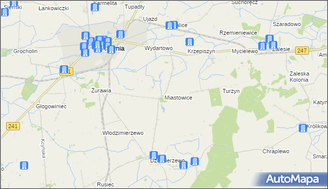 mapa Miastowice, Miastowice na mapie Targeo