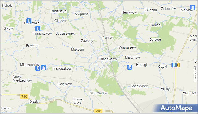 mapa Michalczew, Michalczew na mapie Targeo