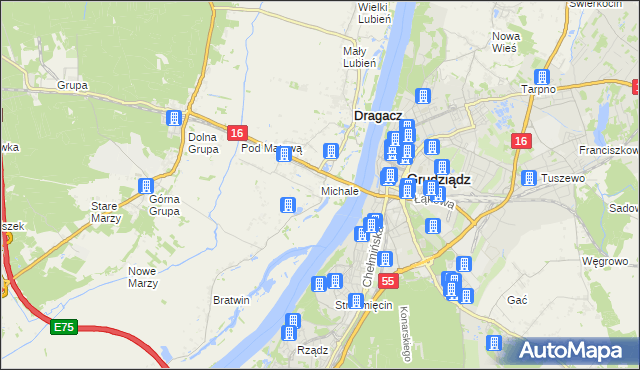 mapa Michale, Michale na mapie Targeo