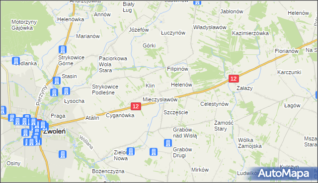 mapa Michalin gmina Zwoleń, Michalin gmina Zwoleń na mapie Targeo