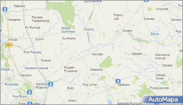 mapa Michałki gmina Świedziebnia, Michałki gmina Świedziebnia na mapie Targeo