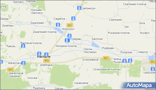 mapa Michalów gmina Rachanie, Michalów gmina Rachanie na mapie Targeo