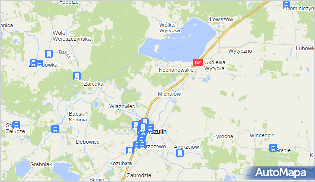 mapa Michałów gmina Urszulin, Michałów gmina Urszulin na mapie Targeo