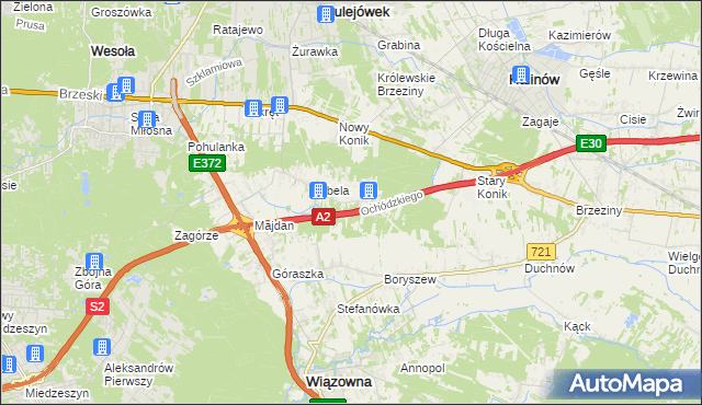 mapa Michałówek gmina Wiązowna, Michałówek gmina Wiązowna na mapie Targeo