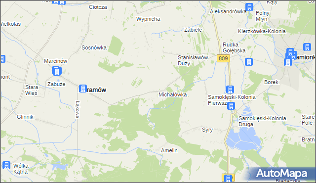 mapa Michałówka gmina Abramów, Michałówka gmina Abramów na mapie Targeo