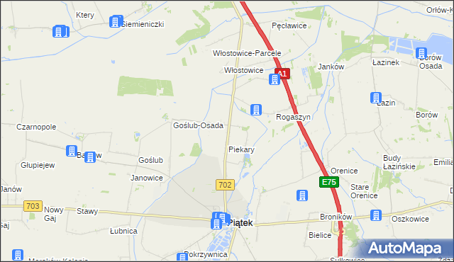 mapa Michałówka gmina Piątek, Michałówka gmina Piątek na mapie Targeo