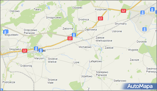 mapa Michałowo gmina Piaski, Michałowo gmina Piaski na mapie Targeo