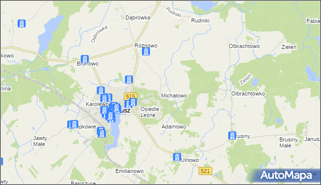 mapa Michałowo gmina Susz, Michałowo gmina Susz na mapie Targeo