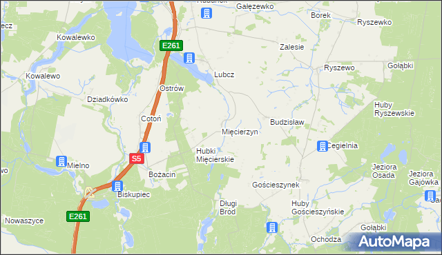 mapa Mięcierzyn, Mięcierzyn na mapie Targeo