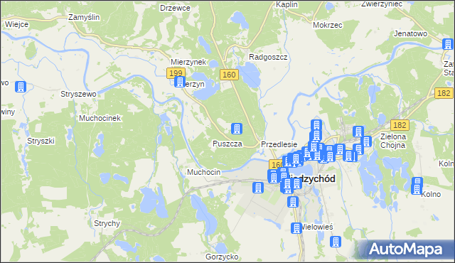 mapa Międzychód powiat międzychodzki, Międzychód powiat międzychodzki na mapie Targeo