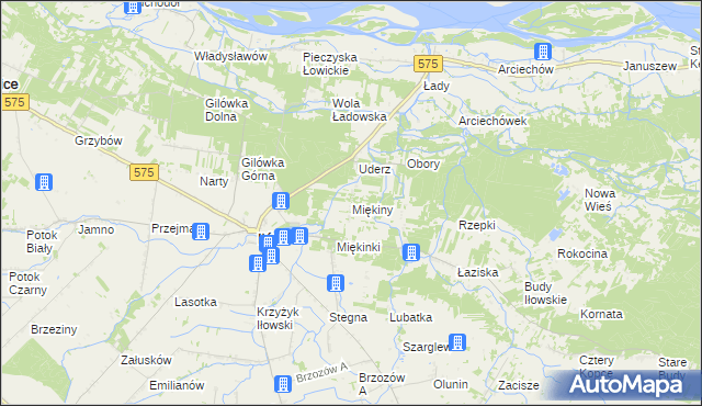 mapa Miękiny, Miękiny na mapie Targeo