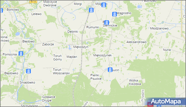 mapa Miękoszynek, Miękoszynek na mapie Targeo