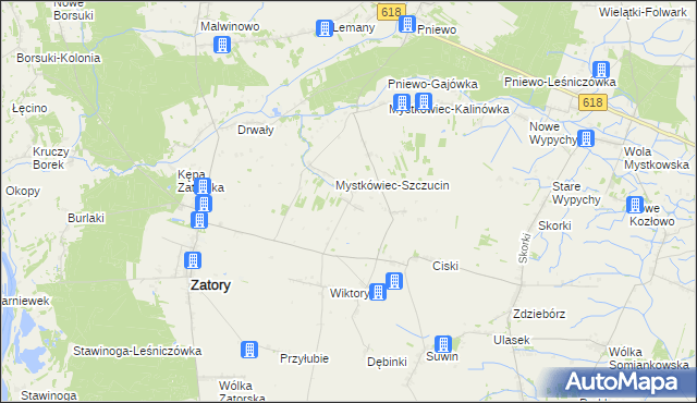 mapa Mierzęcin gmina Zatory, Mierzęcin gmina Zatory na mapie Targeo