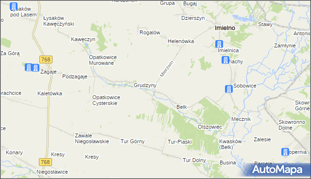 mapa Mierzwin gmina Imielno, Mierzwin gmina Imielno na mapie Targeo