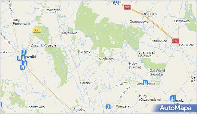 mapa Mieściska, Mieściska na mapie Targeo