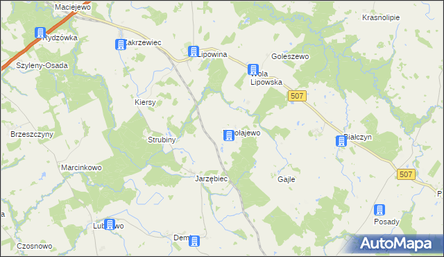 mapa Mikołajewo gmina Braniewo, Mikołajewo gmina Braniewo na mapie Targeo