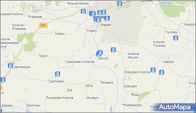 mapa Mikulin gmina Tyszowce, Mikulin gmina Tyszowce na mapie Targeo