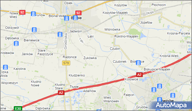 mapa Milęcin, Milęcin na mapie Targeo