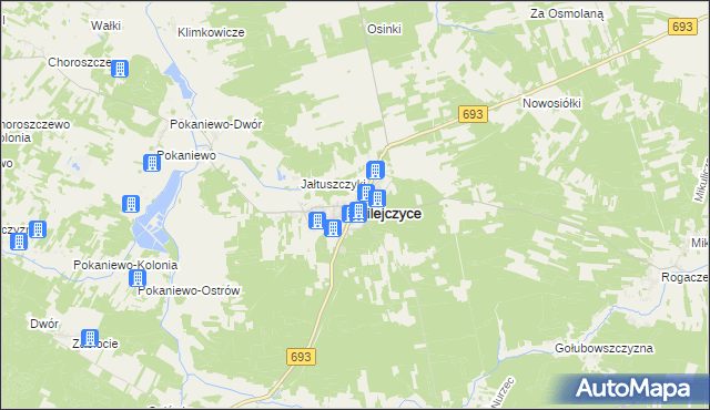 mapa Milejczyce, Milejczyce na mapie Targeo