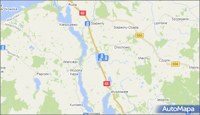 mapa Miłki, Miłki na mapie Targeo