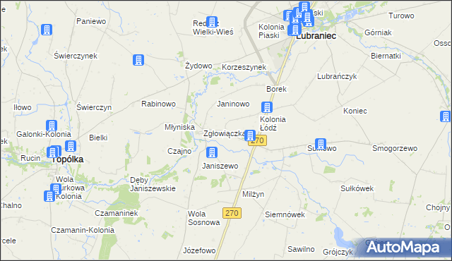 mapa Milżynek, Milżynek na mapie Targeo