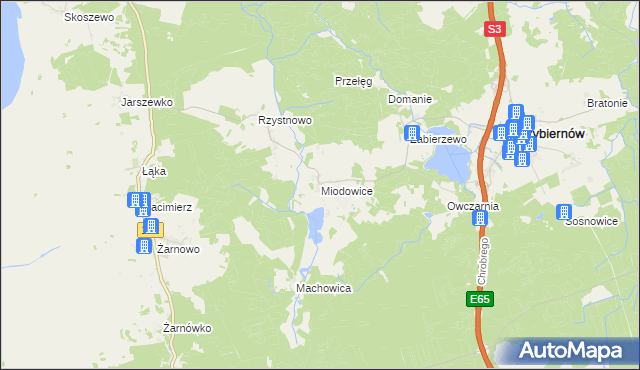 mapa Miodowice, Miodowice na mapie Targeo