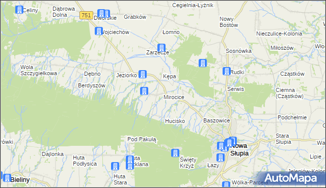 mapa Mirocice, Mirocice na mapie Targeo