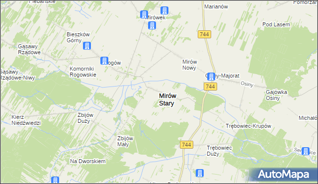 mapa Mirów Stary, Mirów Stary na mapie Targeo