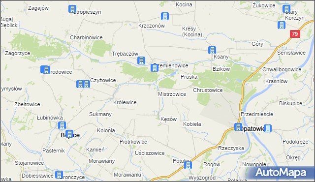 mapa Mistrzowice, Mistrzowice na mapie Targeo