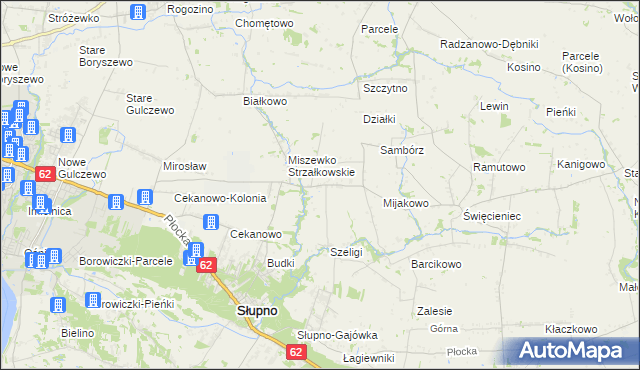 mapa Miszewko-Stefany, Miszewko-Stefany na mapie Targeo