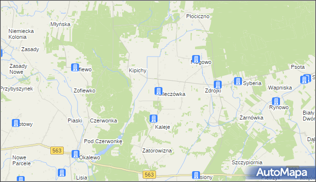 mapa Mleczówka, Mleczówka na mapie Targeo