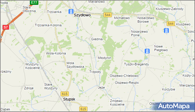 mapa Młodynin, Młodynin na mapie Targeo