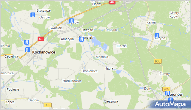 mapa Mochała, Mochała na mapie Targeo
